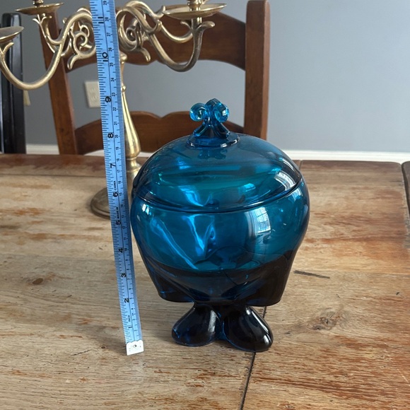 Vintage MCM Viking Glass Candy Jar - Picture 4 of 14